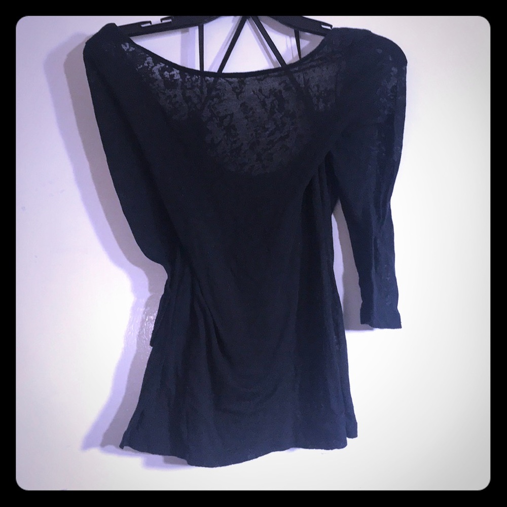 Black mid sleeve top
